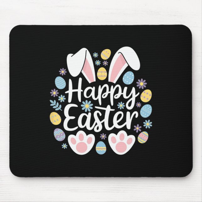 Happy Easter Bunny Easter Egg Hunt Squad Easter Wo Mouse Mat (Front)