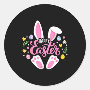 Happy easter bunny easter egg hunt squad easterHap Classic Round Sticker