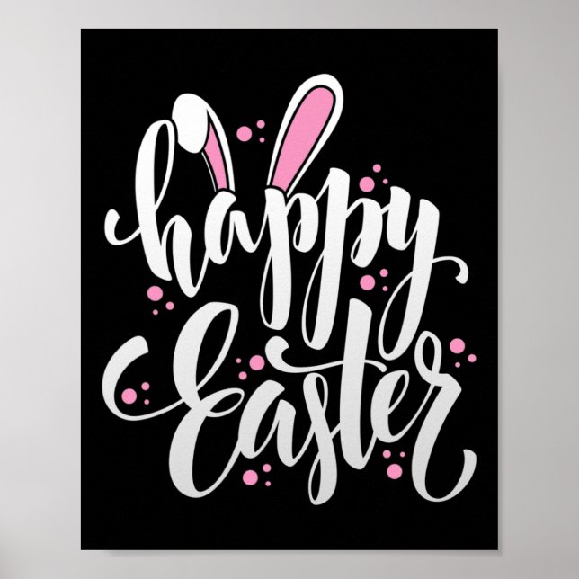 Happy Easter Bunny Easter Eggs Easter Rabbit _1  Poster (Front)