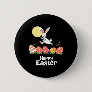 Happy Easter Bunny Easter Outfit Egg Nest Flower R 6 Cm Round Badge