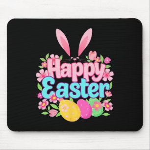 Happy Easter Bunny Easter Outfit Egg Nest Flower R Mouse Mat
