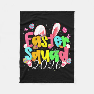 Happy Easter Bunny Easter Squad 2026 Girls Women K Fleece Blanket