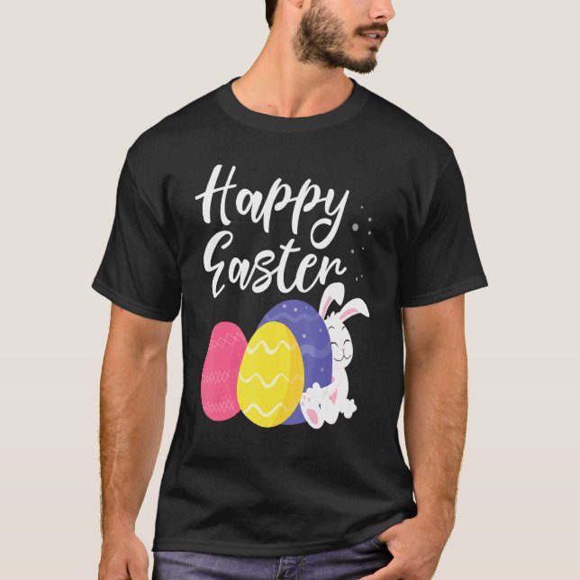 Happy Easter Bunny Egg Basket 1 T-Shirt (Front)