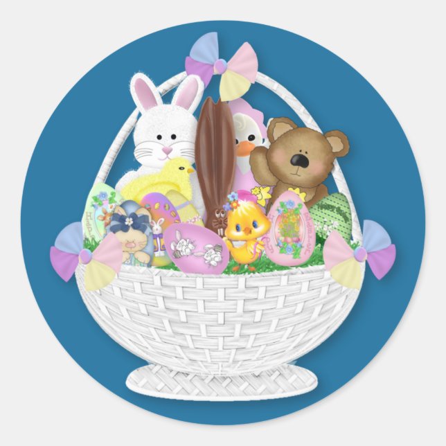 Happy Easter Bunny Egg Classic Round Sticker (Front)