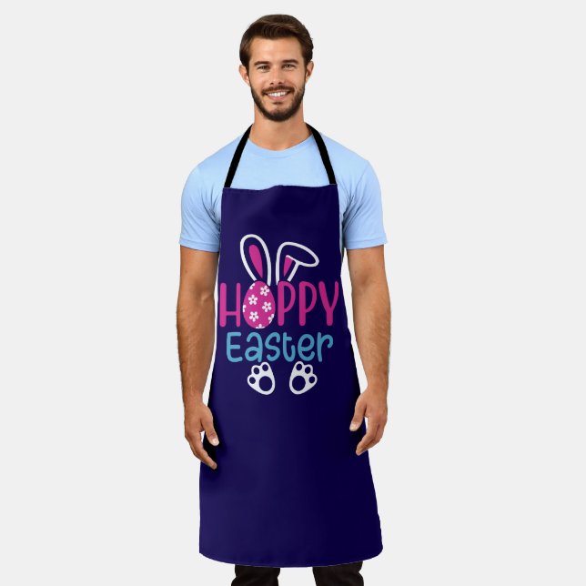 Happy Easter Bunny Egg Cute Spring Design Apron (Worn)