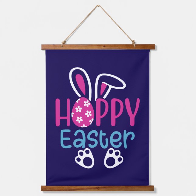 Happy Easter Bunny Egg Cute Spring Design Hanging Tapestry (Front)