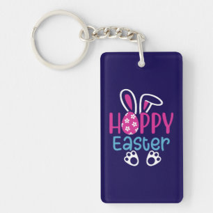 Happy Easter Bunny Egg Cute Spring Design Key Ring