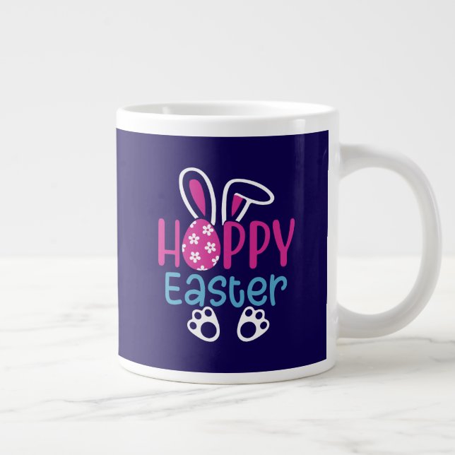 Happy Easter Bunny Egg Cute Spring Design Large Coffee Mug (Right)