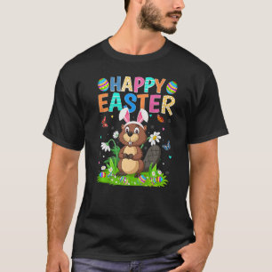Happy Easter Bunny Egg Funny Beaver Easter Sunday T-Shirt