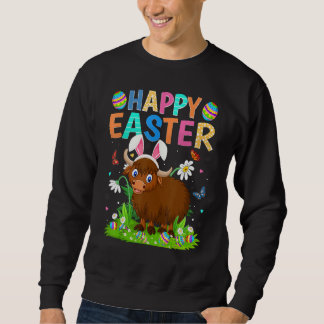 Happy Easter Bunny Egg Funny Buffalo Easter Sunday Sweatshirt