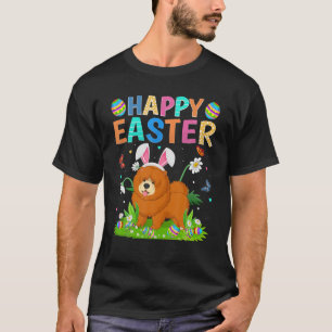 Happy Easter Bunny Egg Funny Chow Chow Dog Easter T-Shirt