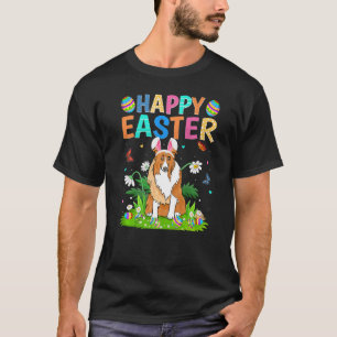 Happy Easter Bunny Egg Funny Collie Dog Easter Sun T-Shirt