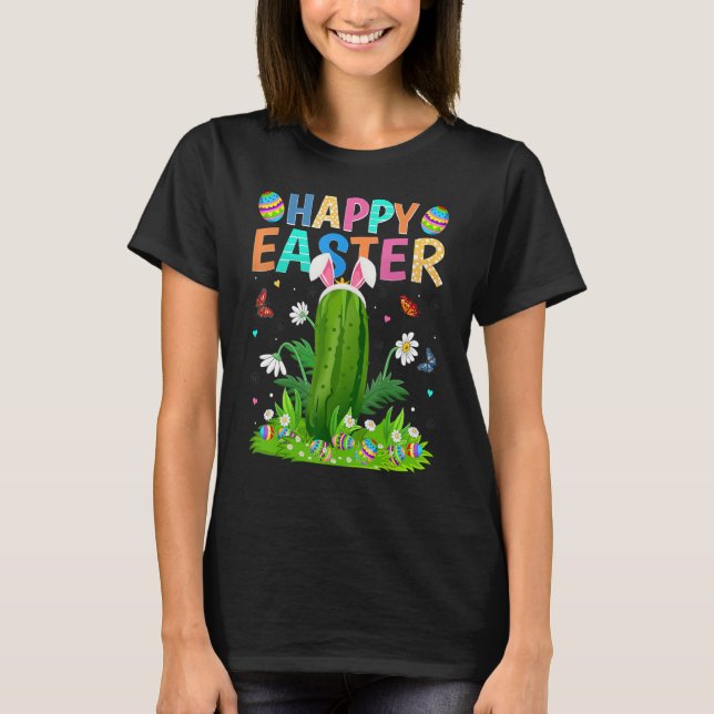 Happy Easter Bunny Egg Funny Cucumber Easter Sunda T-Shirt (Front)