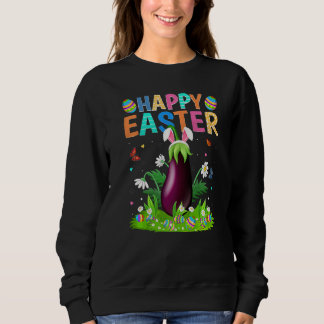 Happy Easter Bunny Egg Funny Eggplant Easter Sunda Sweatshirt