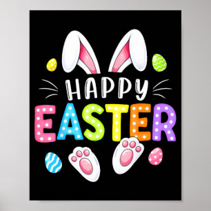 Happy Easter Bunny Egg Funny for Kids Boy Girl Poster
