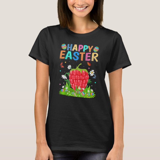 Happy Easter Bunny Egg Funny Raspberry Easter Sund T-Shirt (Front)