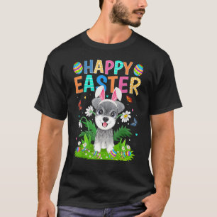 Happy Easter Bunny Egg Funny Schnauzer Dog Easter T-Shirt
