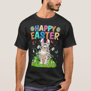 Happy Easter Bunny Egg Funny White Tiger Easter Su T-Shirt