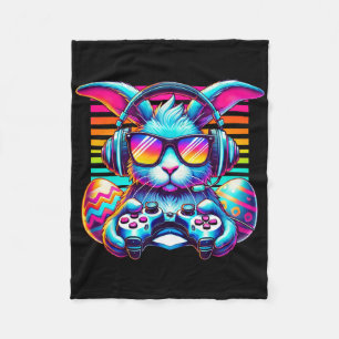 Happy Easter Bunny Egg Gamer Funny Video Game Kids Fleece Blanket