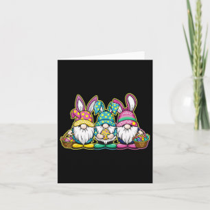 Happy Easter Bunny Egg Hunting And Bysket Gnome Ea Card