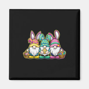 Happy Easter Bunny Egg Hunting And Bysket Gnome Ea Magnet