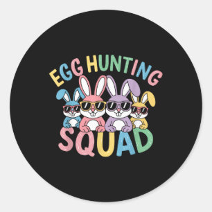 Happy Easter Bunny Egg Hunting Squad Crew Family B Classic Round Sticker
