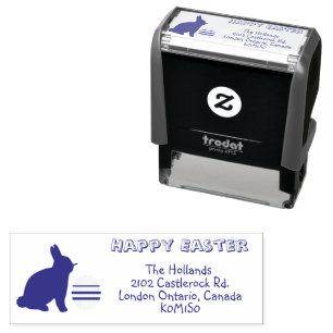 Happy Easter Bunny & Egg Self Inking Rubber Stamp
