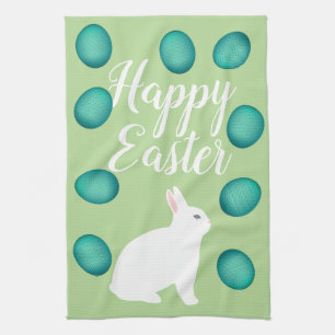 Happy Easter Bunny & Eggs Tea Towel