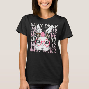 Happy Easter Bunny Face Easter Egg Headband Girls T-Shirt