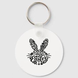 Happy Easter, Bunny Face Men Women Kids Cute Easte Key Ring