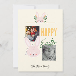 Happy Easter Bunny Family Photo Holiday Card