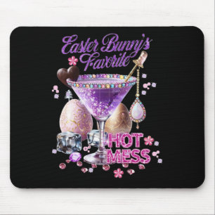 Happy Easter Bunny Favourite Hot Mess Cute Martini Mouse Mat