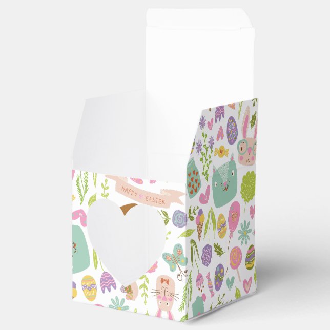 Happy Easter Bunny Floral Pattern Favour Box (Opened)