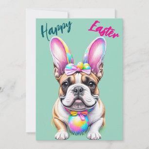  Happy Easter Bunny French Bulldog Holiday Card