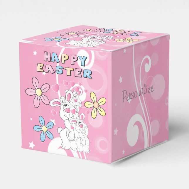 Happy Easter Bunny Fun Favour Box (Front Side)