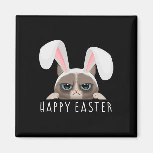 Happy Easter Bunny Fun Pajama Dress Cat Party Rabb Magnet