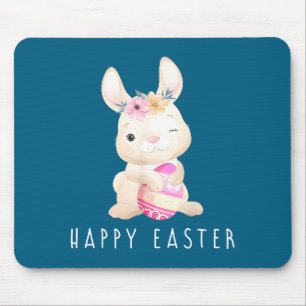 Happy Easter Bunny Funny Cute Rabbit Kids Design O Mouse Mat