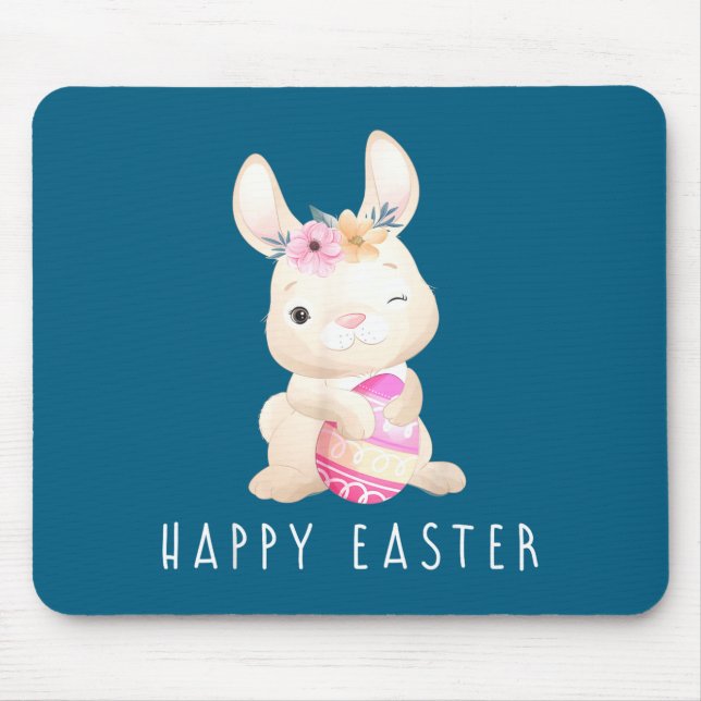 Happy Easter Bunny Funny Cute Rabbit Kids Design O Mouse Mat (Front)