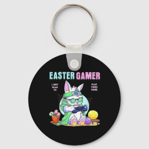 Happy Easter Bunny Funny Gamer Video Game Boys Gir Key Ring