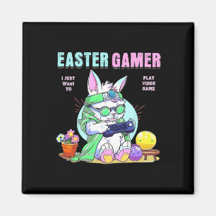 Happy Easter Bunny Funny Gamer Video Game Boys Gir Magnet