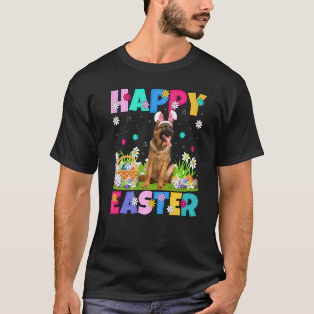 Happy Easter Bunny German Shepherd Dog Easter Sund T-Shirt (Front)