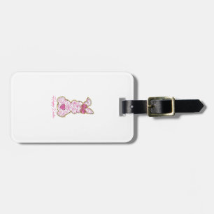 Happy Easter Bunny Girls Easter Women Pink Floral Luggage Tag