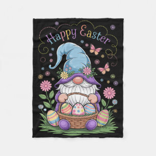 Happy Easter Bunny Gnome Hug Easter Eggs Gnome Lov Fleece Blanket