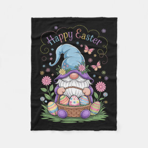 Happy Easter Bunny Gnome Hug Easter Eggs Gnome Lov Fleece Blanket