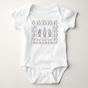 Happy Easter Bunny Gnomes Baby Bodysuit