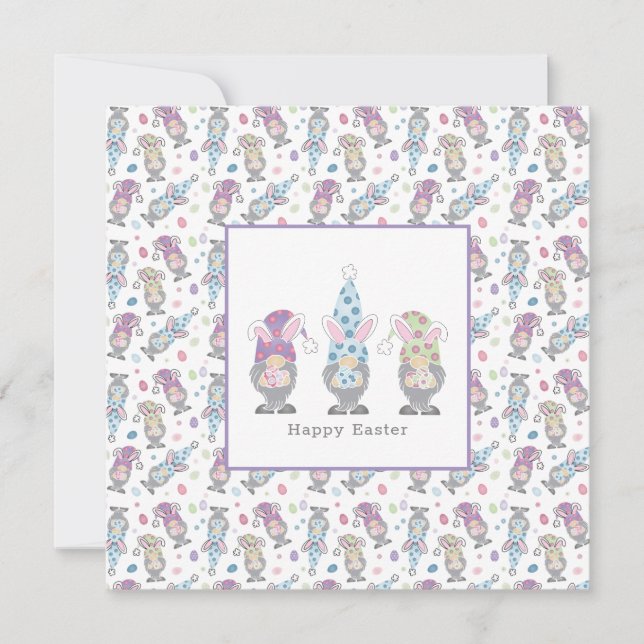 Happy Easter Bunny Gnomes Card (Front)