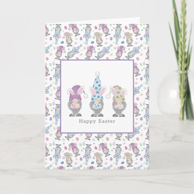 Happy Easter Bunny Gnomes Card (Front)