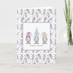 Happy Easter Bunny Gnomes Card
