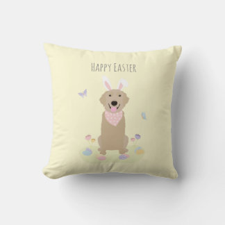 Happy Easter Bunny Golden Retriever Cushion