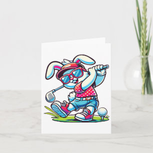 Happy Easter Bunny Golf Lovers Sports Boys Men Rab Card